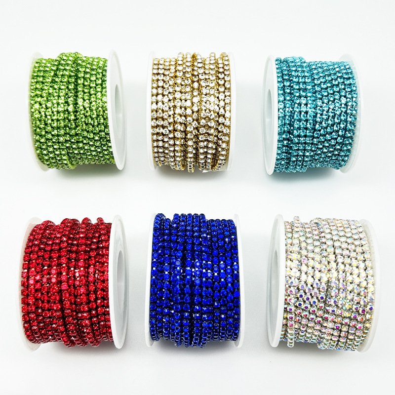 Crystal Cup Chain Rhinestone Trim for Garments, Bags and Shoes