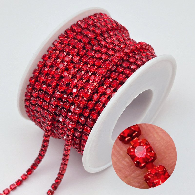 Crystal Cup Chain Rhinestone Trim for Garments, Bags and Shoes