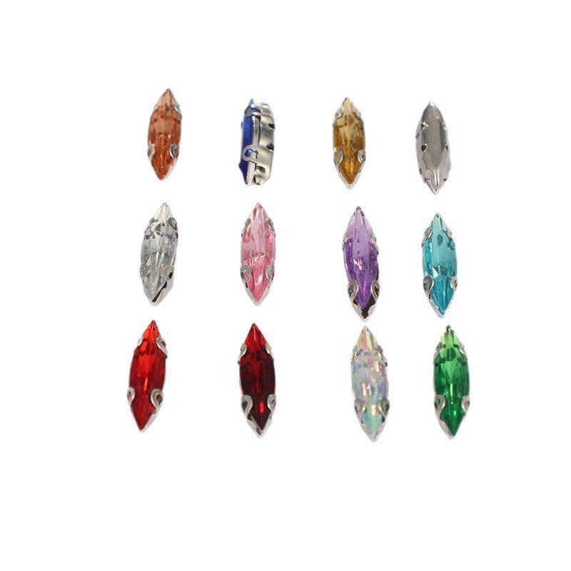 Slender Marquise Acrylic Sew-on Claw Rhinestones for Garment Accessories gallery image 2 Slender Marquise Acrylic Sew-on Claw Rhinestones for Garment Accessories gallery image 2