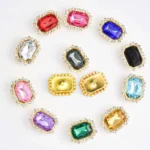 10x14mm Acrylic Rectangle Claw Rhinestones with Crystal Halo Setting gallery image 1