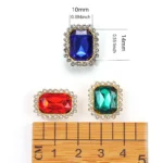 10x14mm Acrylic Rectangle Claw Rhinestones with Crystal Halo Setting gallery image 4