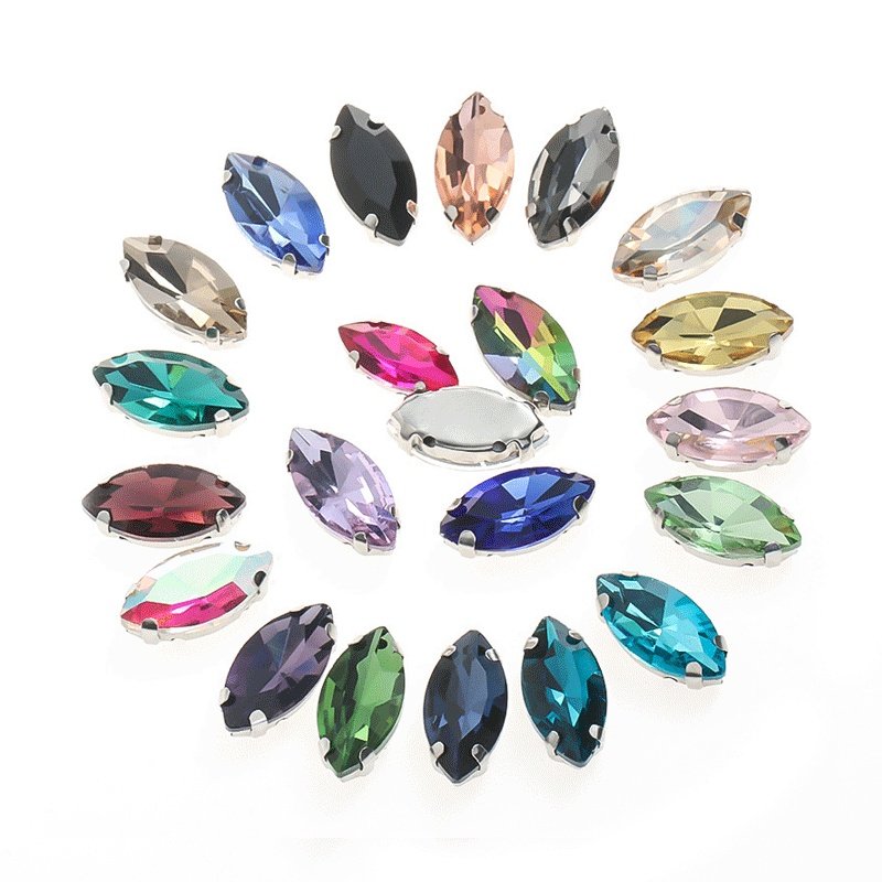 Marquise Glass Sew-on Claw Rhinestones with Thickened Steel Base main image Marquise Glass Sew-on Claw Rhinestones with Thickened Steel Base main image