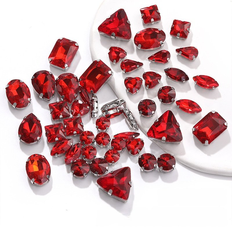 Mixed Shape Glass Claw Rhinestones 50pcs Pack for Bridal & Garment Decoration gallery image 1
