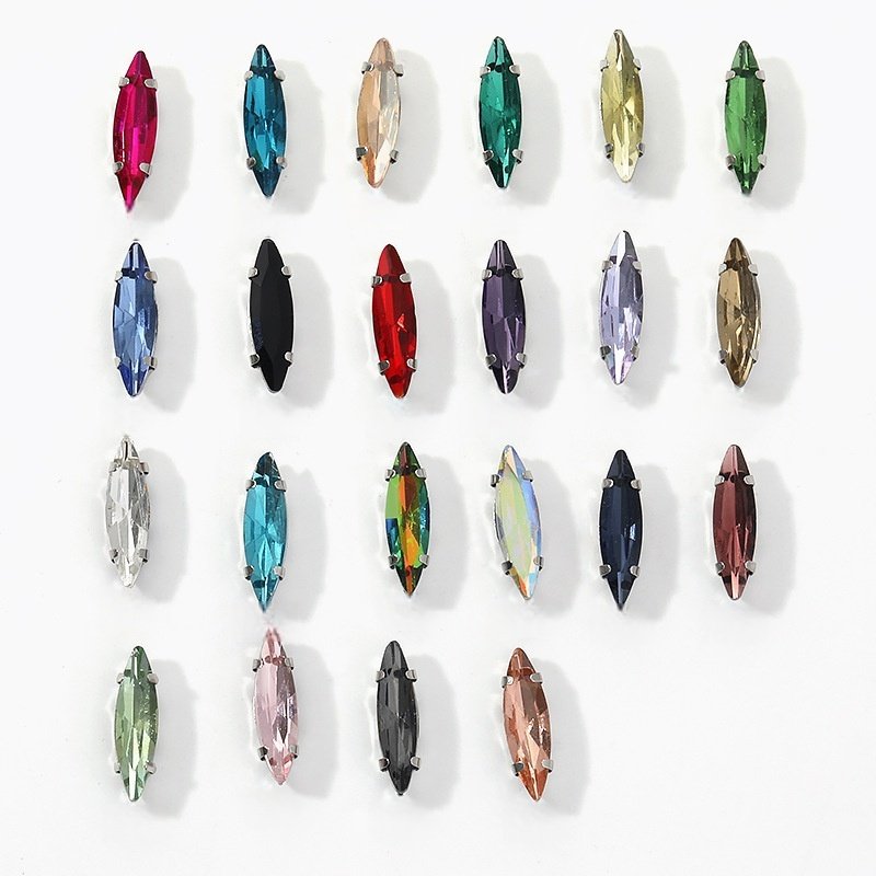 Navette Glass Claw Rhinestones with Sew-on Holes for Garments & Hats gallery image 3