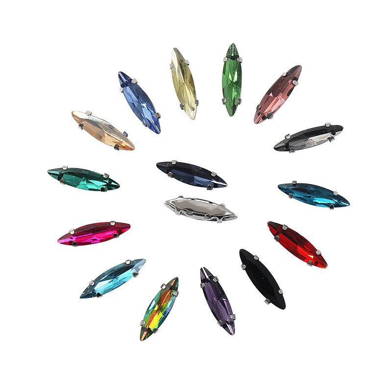 Navette Glass Claw Rhinestones with Sew-on Holes for Garments & Hats main image Navette Glass Claw Rhinestones with Sew-on Holes for Garments & Hats main image