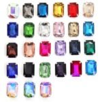 Rectangular Glass Sew-on Claw Rhinestones in Steel Settings for Garments & Accessories gallery image 1 Rectangular Glass Sew-on Claw Rhinestones in Steel Settings for Garments & Accessories gallery image 1