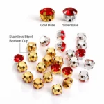 Round Glass Sew-on Claw Rhinestones in Steel Settings for Garments & Accessories gallery image 2