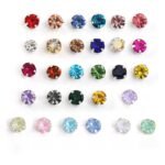 Round Glass Sew-on Claw Rhinestones in Steel Settings for Garments & Accessories gallery image 1