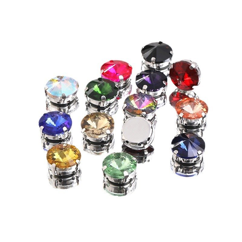 Round Satellite Glass Claw Rhinestones with Sew-on Holes for Garments & Shoes gallery image 1 Round Satellite Glass Claw Rhinestones with Sew-on Holes for Garments & Shoes gallery image 1