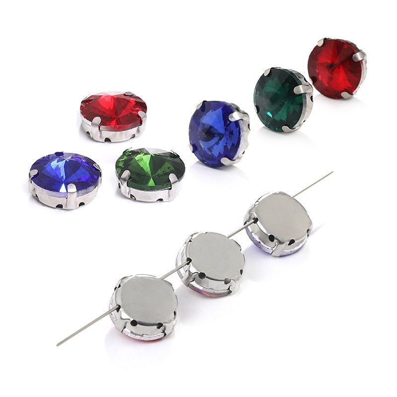 Round Satellite Glass Claw Rhinestones with Sew-on Holes for Garments & Shoes main image Round Satellite Glass Claw Rhinestones with Sew-on Holes for Garments & Shoes main image