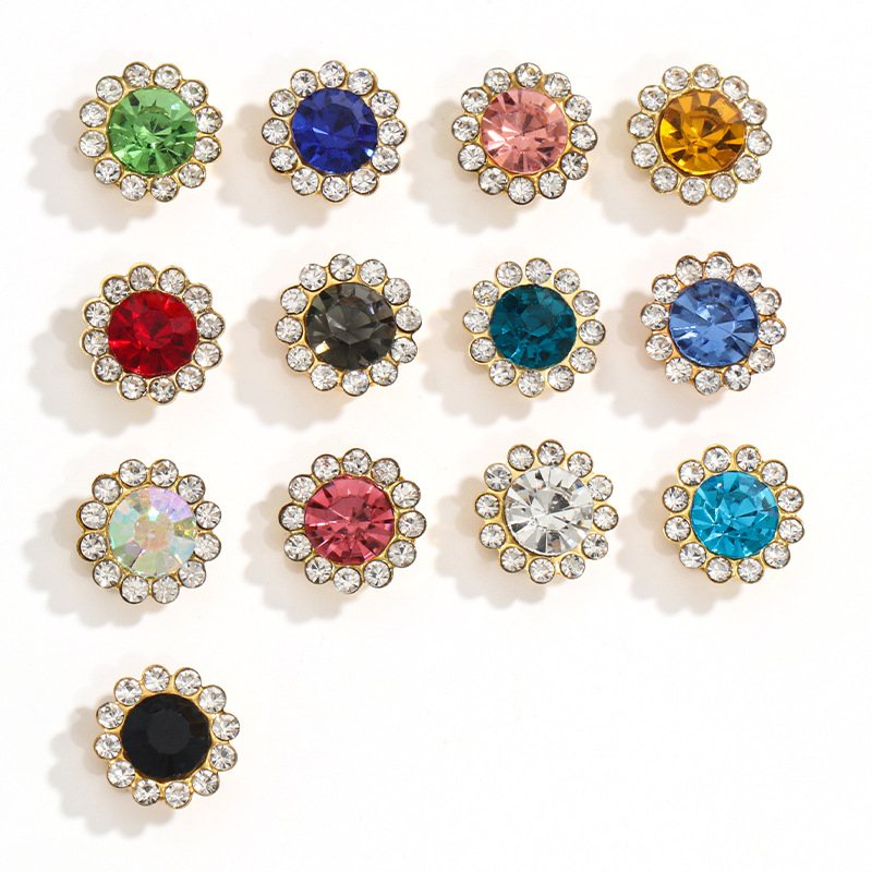 Glass Sunflower Sew-on Rhinestone Buttons for Garments & Accessories gallery image 1