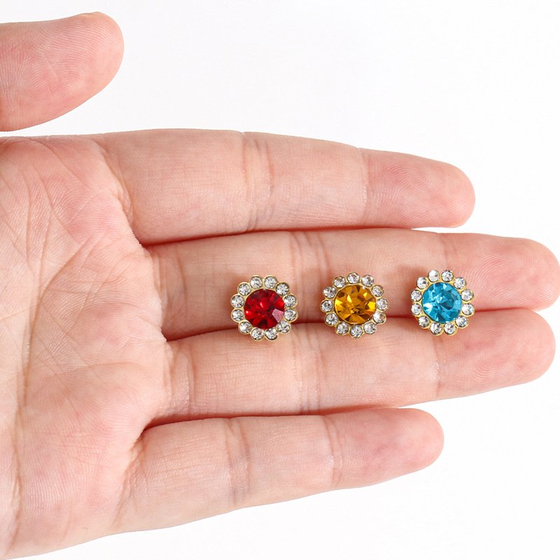 Glass Sunflower Sew-on Rhinestone Buttons for Garments & Accessories gallery image 2