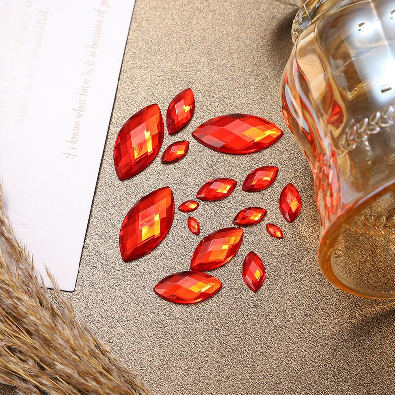 Marquise Faceted Acrylic Flat Back Rhinestones for Nail Art, Earrings & Apparel Decoration gallery image 3
