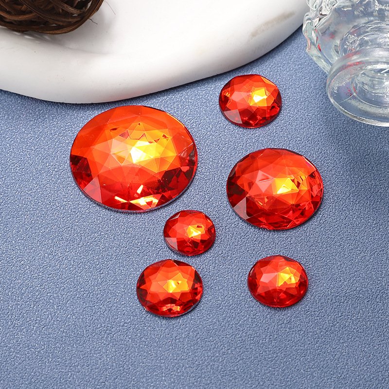 Round Faceted Acrylic Flat Back Rhinestones for Garments, Shoes & Craft Decoration gallery image 3