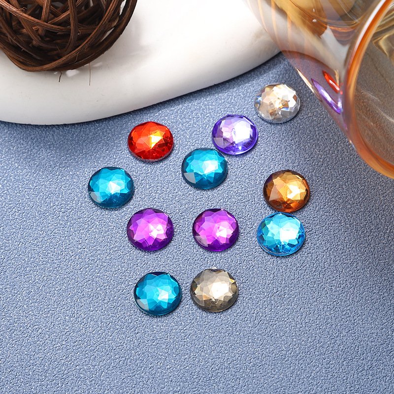 Round Faceted Acrylic Flat Back Rhinestones for Garments, Shoes & Craft Decoration main image Round Faceted Acrylic Flat Back Rhinestones for Garments, Shoes & Craft Decoration main image