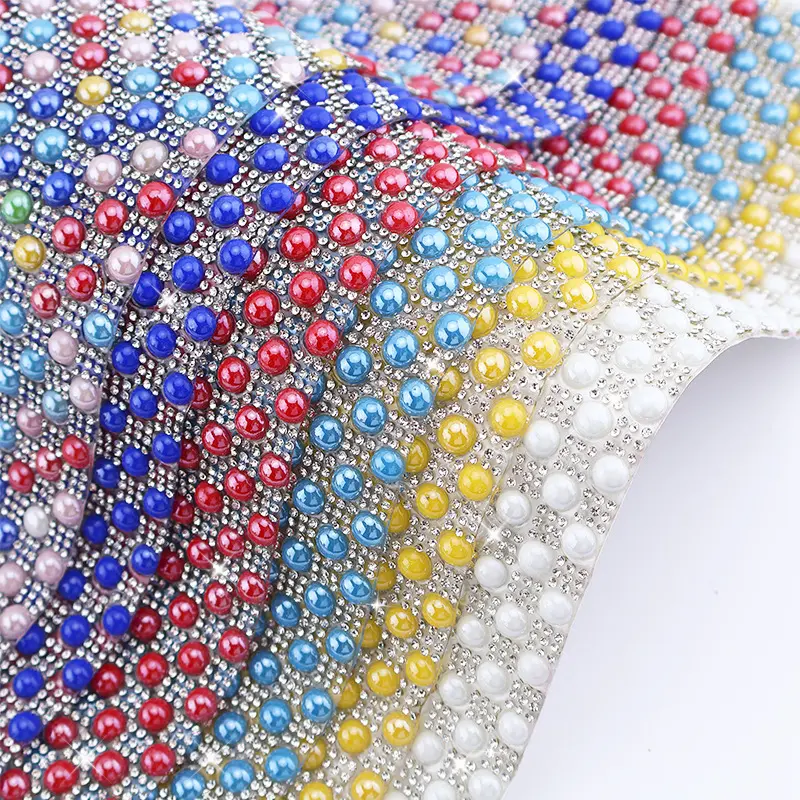 Ceramic pearl rhinestone sheet color options for fashion decoration projects