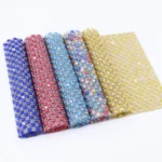Ceramic pearl rhinestone sheet with glass rhinestones for shoes bags and garments