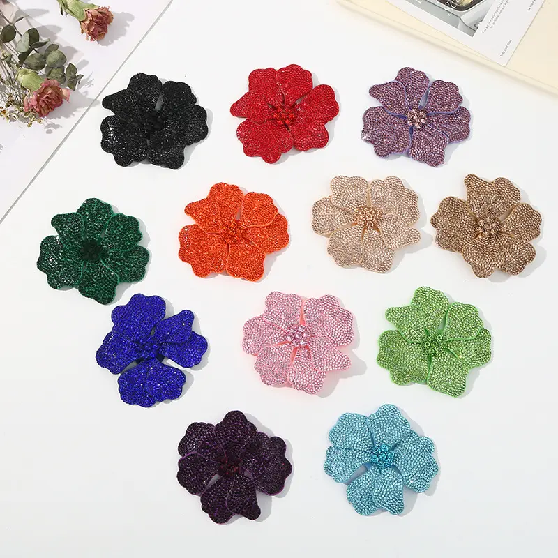 Five-petal rhinestone flower patch color options for fashion decoration projects Five-petal rhinestone flower patch color options for fashion decoration projects