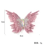 8x5cm butterfly rhinestone patch size reference for apparel decoration