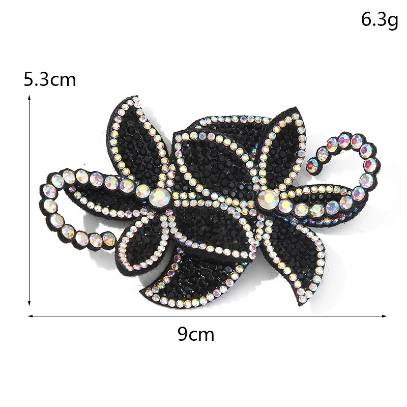 9x5.3cm flower rhinestone patch size reference for accessory decoration