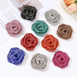Rose rhinestone applique color options for fashion decoration projects