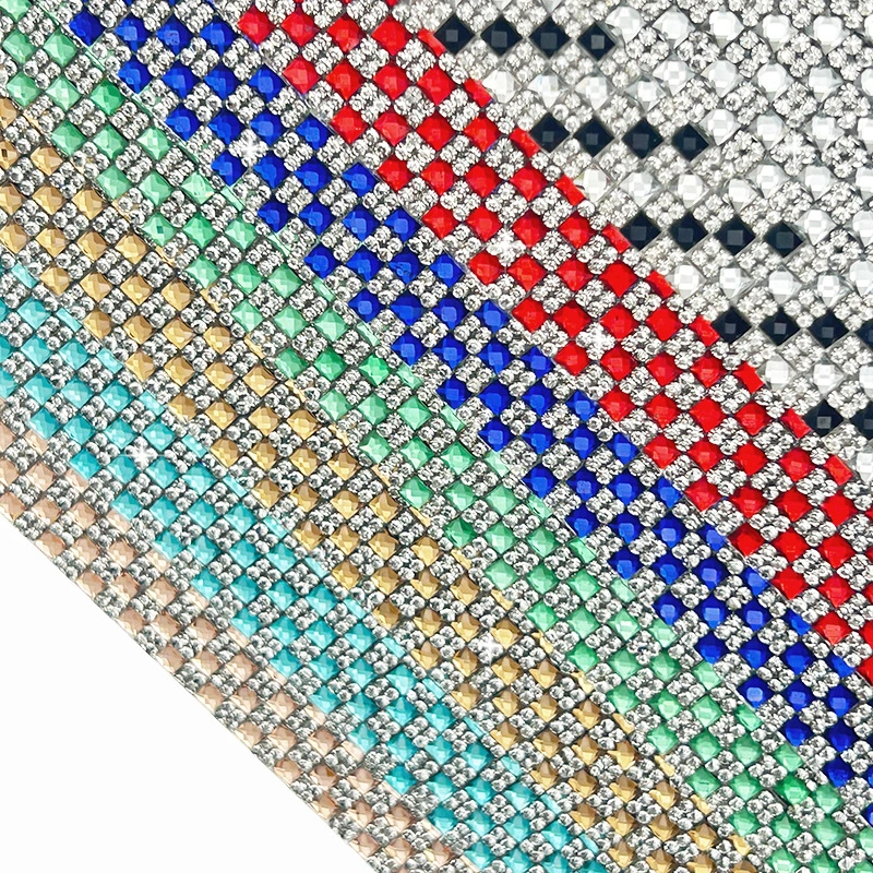 Mixed color glass rhinestone mesh sheets for accessory decoration
