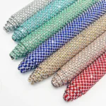 4mm glass rhinestone mesh sheet for shoes bags and garment decoration