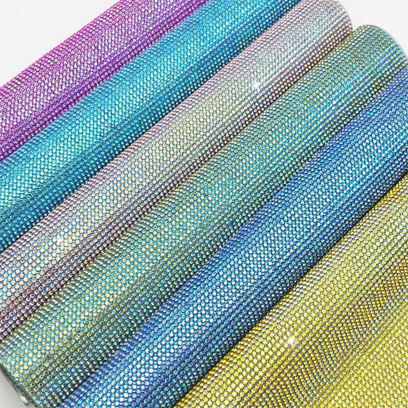 Colorful iridescent glass rhinestone sheet rolls for accessory decoration Colorful iridescent glass rhinestone sheet rolls for accessory decoration