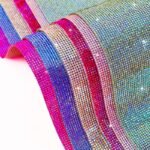 Flexible iridescent rhinestone sheets showing cuttable crystal surface Iridescent Glass Rhinestone Sheet | Premium 40x24cm Sheet