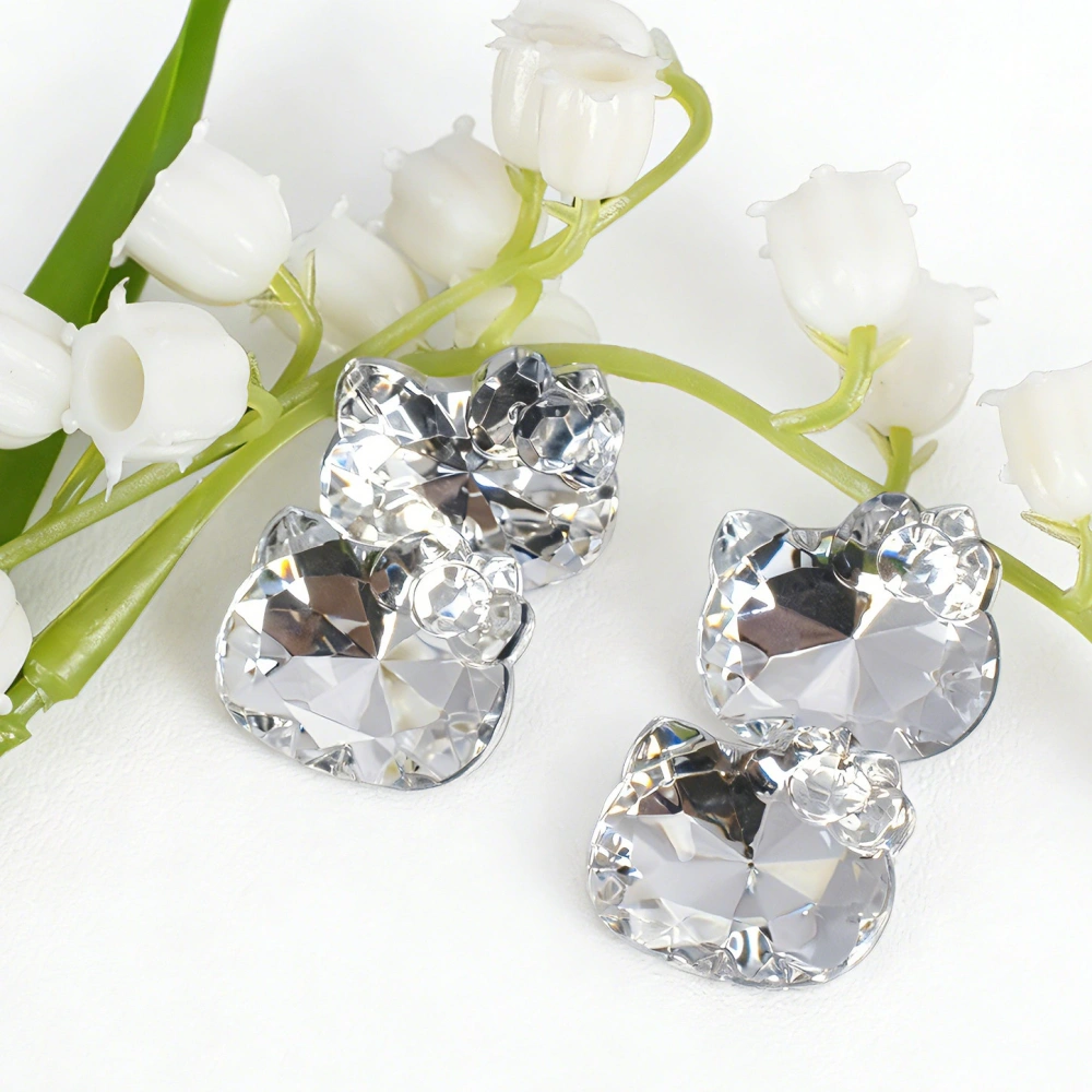 Cat Face Bow Acrylic Point Back Rhinestones for DIY Accessories gallery image 3 Cat Face Bow Acrylic Point Back Rhinestones for DIY Accessories gallery image 3