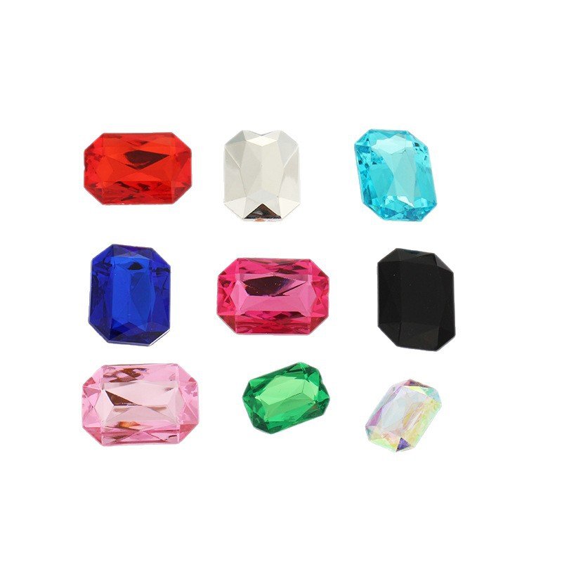 Octagon Rectangle Acrylic Point Back Gems for Shoe Buckle and Jewelry Trim gallery image 2