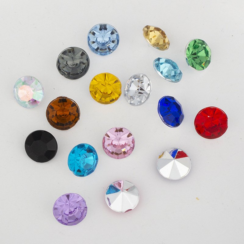 Round Flower Cut Acrylic Point Back Stones for Hair Accessories and Craft Trim gallery image 2 Round Flower Cut Acrylic Point Back Stones for Hair Accessories and Craft Trim gallery image 2