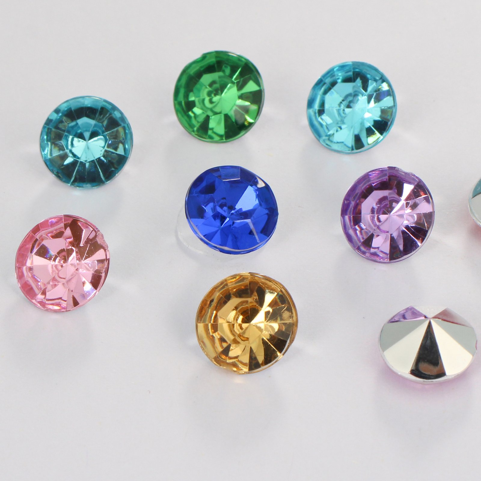 Round Flower Cut Acrylic Point Back Stones for Hair Accessories and Craft Trim main image Round Flower Cut Acrylic Point Back Stones for Hair Accessories and Craft Trim main image