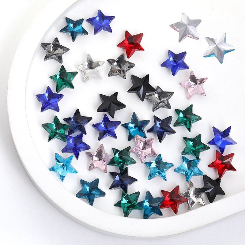 Five Point Star Glass Point Back Rhinestones in 8mm & 10mm for Accessories gallery image 2