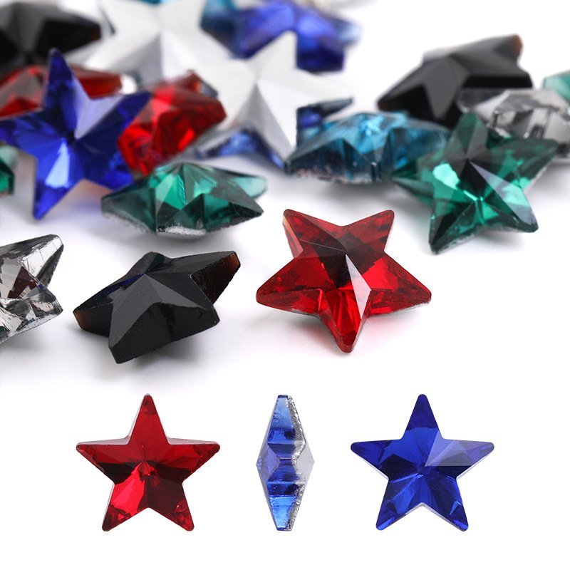Five Point Star Glass Point Back Rhinestones in 8mm & 10mm for Accessories main image