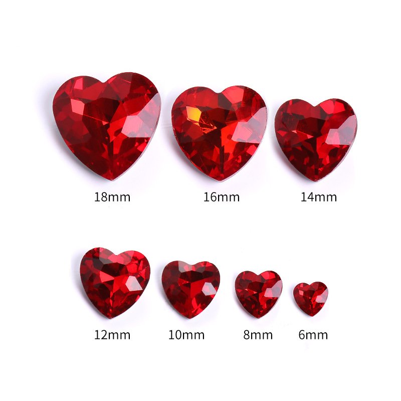 Heart Glass Point Back Rhinestones for Nail Art, Phone Cases & Fashion Accessories gallery image 2 Heart Glass Point Back Rhinestones for Nail Art, Phone Cases & Fashion Accessories gallery image 2