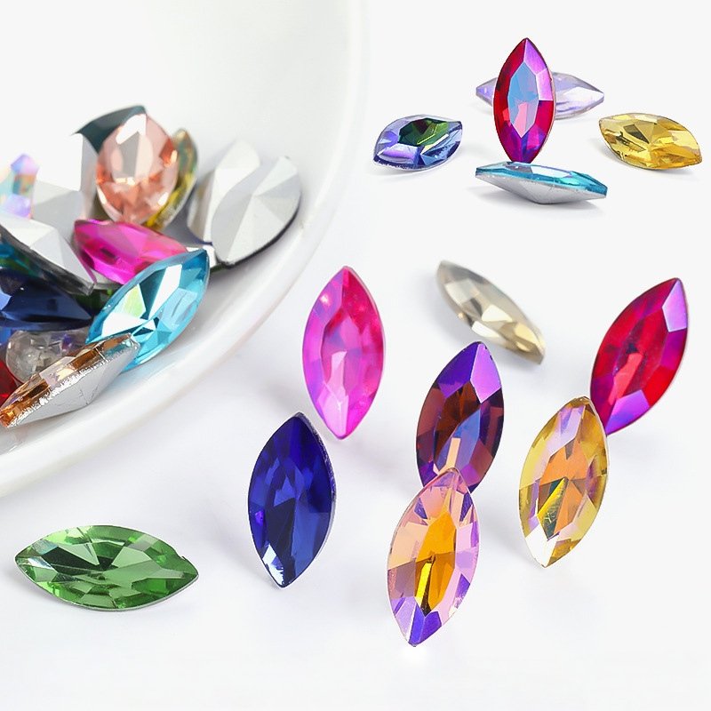 Marquise Glass Point Back Rhinestones for Phone Cases, Garments & Crystal Decoration gallery image 1 Marquise Glass Point Back Rhinestones for Phone Cases, Garments & Crystal Decoration gallery image 1