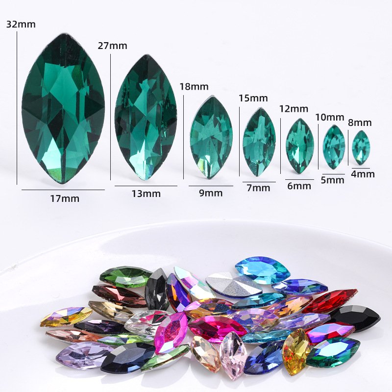Marquise Glass Point Back Rhinestones for Phone Cases, Garments & Crystal Decoration gallery image 2 Marquise Glass Point Back Rhinestones for Phone Cases, Garments & Crystal Decoration gallery image 2