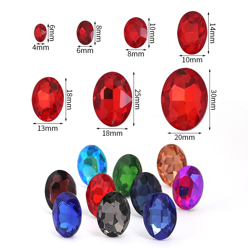 Oval Glass Point Back Rhinestones for Garment and Accessory Decoration gallery image 2