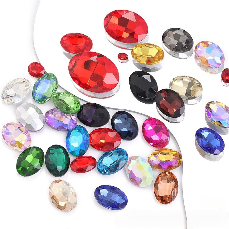 Oval Glass Point Back Rhinestones for Garment and Accessory Decoration main image
