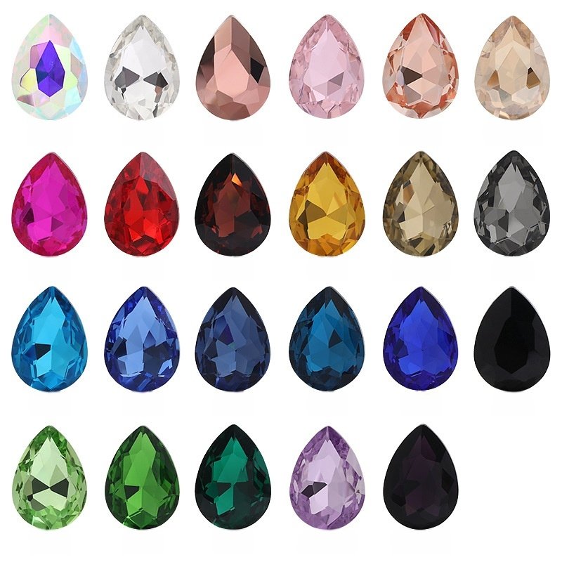 Pear Drop Glass Point Back Rhinestones in 6×8mm, 7×10mm, 10×14mm & 13×18mm main image
