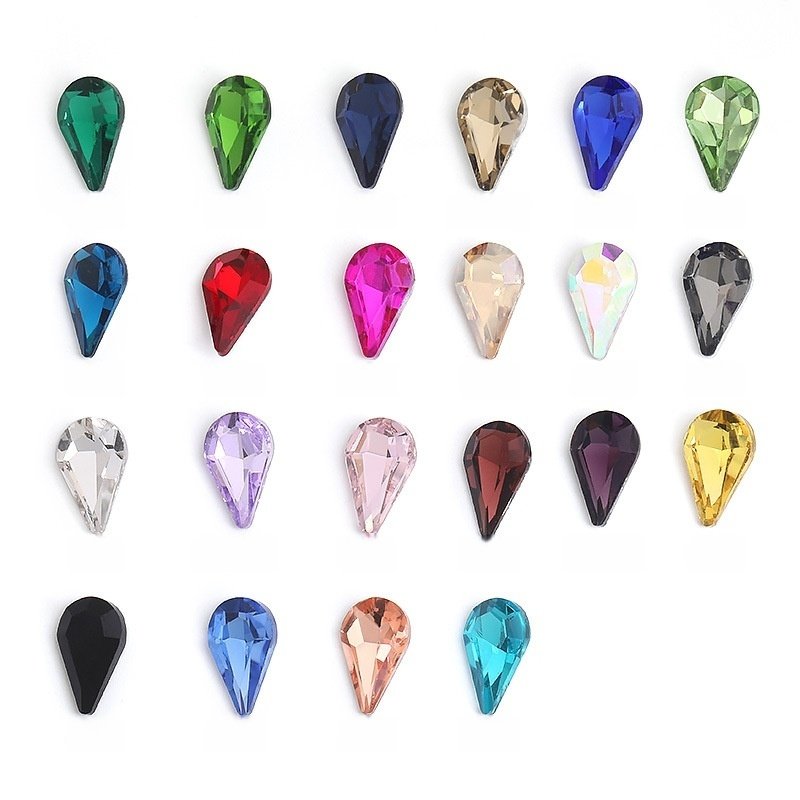 Pointed Teardrop Glass Point Back Rhinestones in 5×8mm, 6×10mm & 8×13mm gallery image 1