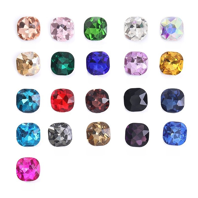 Rounded Square Glass Point Back Rhinestones in 8mm, 10mm & 12mm for Accessories gallery image 2