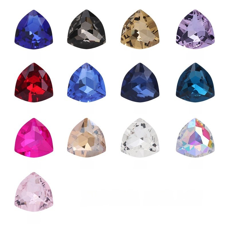 12mm Rounded Triangle Glass Point Back Rhinestones for Phone Cases & Accessories main image