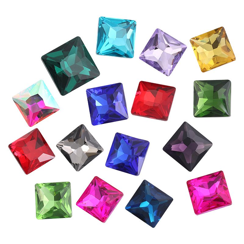 Square Glass Point Back Rhinestones for Nail Art, Shoes & Bag Decoration gallery image 3 Square Glass Point Back Rhinestones for Nail Art, Shoes & Bag Decoration gallery image 3