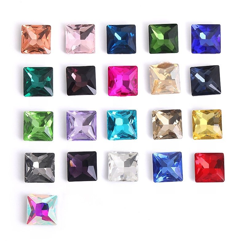Square Glass Point Back Rhinestones for Nail Art, Shoes & Bag Decoration gallery image 1 Square Glass Point Back Rhinestones for Nail Art, Shoes & Bag Decoration gallery image 1