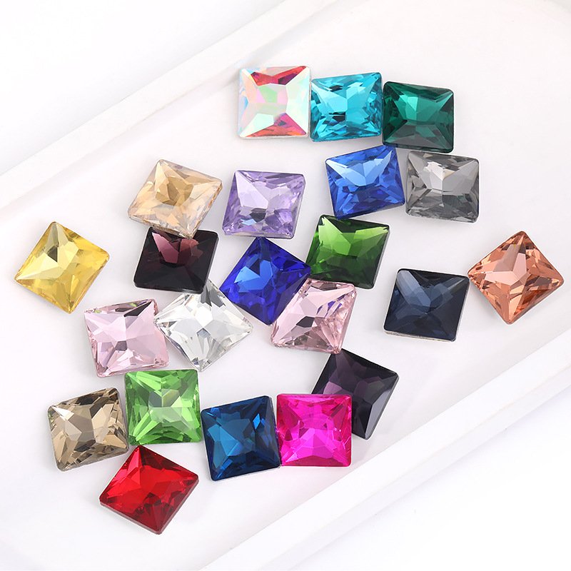 Square Glass Point Back Rhinestones for Nail Art, Shoes & Bag Decoration main image Square Glass Point Back Rhinestones for Nail Art, Shoes & Bag Decoration main image
