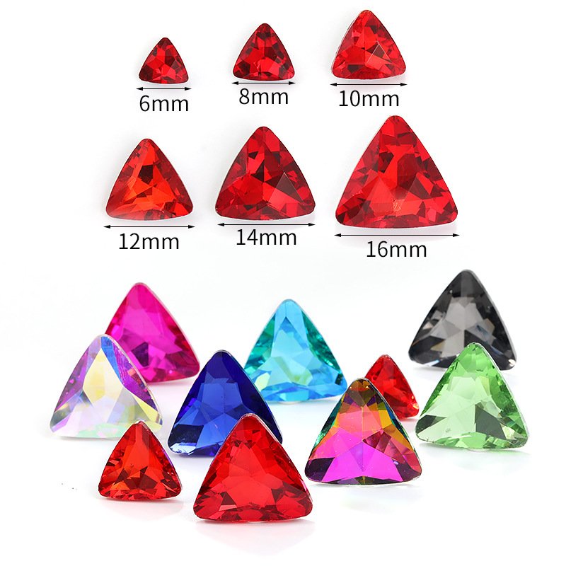 Triangle Glass Point Back Rhinestones in 8mm, 10mm & 18mm for Accessories gallery image 2