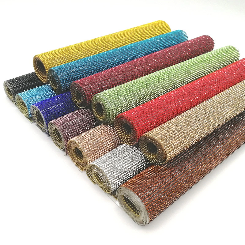 2mm Glass Rhinestone Mesh Sheet with Hotfix or Self-Adhesive Backing for Shoes Bags and Garments main image