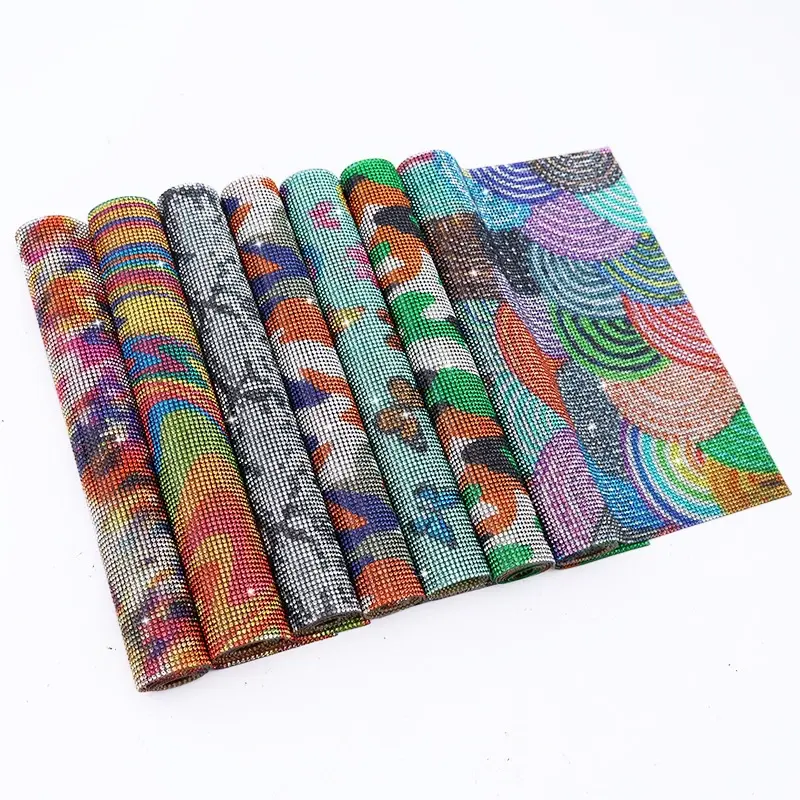 Patterned Glass Rhinestone Sticker Sheet with Self-Adhesive Backing for Shoes Bags and DIY Decoration gallery image 2